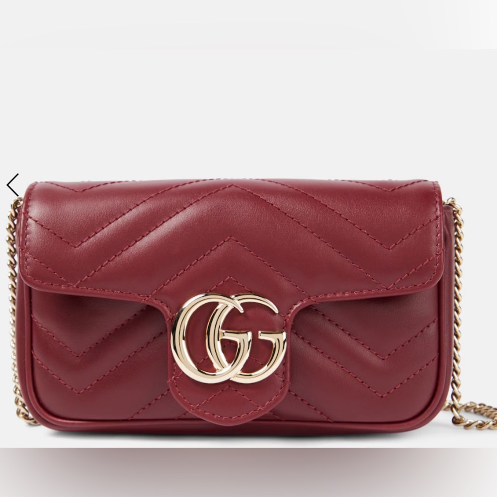 Gucci Burgundy Leather Shoulder Bag